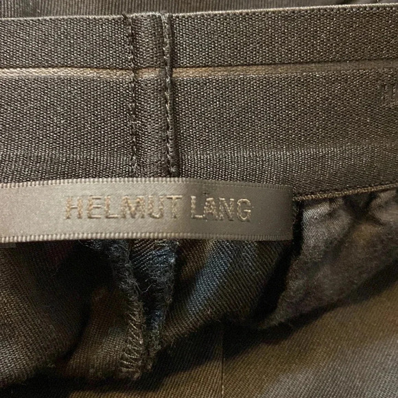 Helmut Lang 100% Wool Crop Black Pants with Side Tape Detailing - Picture 7 of 9